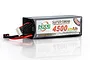 NXE Super-Nano 4500mAh 50C LiPo hard case battery with visible wiring and connector on a white background.