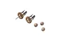 Losi differential output and bevel gear set including two large output gears with shafts and three smaller bevel gears on a white background.