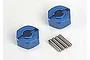 Traxxas Blue Aluminium 12mm Wheel Hexes 2Pcs w/ Axle Pins 1654X