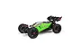 ARRMA Typhon 4x4 Mega V3 RC buggy in green and white, viewed from a three-quarter angle against a white background.