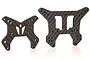 Two Markhor Designs carbon fiber shock towers for ARRMA 1/10 Senton RC cars, shown against a white background.