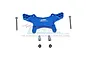 A blue anodized aluminium front shock tower for Losi Mini-T and Mini-B 2.0 RC cars, including mounting screws, spacers, and nuts.