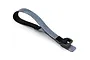 A grey hook-and-loop battery strap with a black plastic buckle, designed for securing RC vehicle batteries.