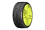 GRP 3.1" GT-T01 Revo S4 Soft/Medium Compound Belted Tyres on 7 Spoke Yellow Rims - Glued Wheels 2Pcs GTY01-S4