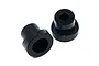 Two black cylindrical servo saver inserts with splined centers, shown against a white background.