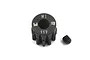 Yeah Racing 11T 1Mod steel pinion gear with a small grub screw on a white background.