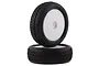 Losi 1.6" Mini-B 2.0 Front Taper Pin Off Road Tyres on White Rims - Glued Wheels 2Pcs LOS41017
