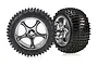 Traxxas 2.2" Bandit Rear Alias Tyres on Chrome Tracer Rims - Glued Wheels 2Pcs 2470R
