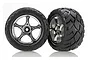 Traxxas 2.2" Bandit Rear Anaconda Tyres on Chrome Tracer Rims - Glued Wheels 2Pcs 2478R