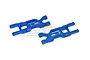 A pair of blue anodized aluminium rear lower suspension arms for Losi Mini T and Mini B 2.0 RC cars by GPM Racing.