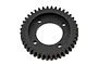 A black 40-tooth 1Mod spur gear for RC vehicles, shown from a top-down perspective against a white background.
