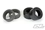 Two Pro-Line Reaction+ HP belted drag racing slick tyres and two foam tyre inserts on a white background.