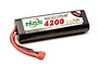 NXE 4200mAh 40C LiPo battery in a black rounded hard case with a Deans connector, isolated on a white background.