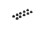 TLR 3mm Black Aluminium Flanged Nyloc Nuts 10Pcs TLR336005