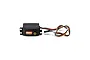 Spektrum S651 standard waterproof servo with black casing and orange and black wiring harness.