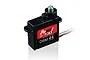Power HD DSM44 micro servo with black plastic casing, metal output gear, and a red and black label, shown against a white background.
