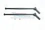 Two black hardened steel CVD drive shafts for RC cars, shown with two small grub screws on a white background with a GPM Racing logo.