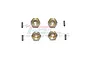 Four GPM brass 3.5mm hex adapters for SCX24 with four small metal pins, displayed on a white background with a faint GPM logo watermark.