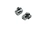 Two black aluminium 0-degree caster blocks for Losi RC vehicles, shown from an angled perspective against a white background.