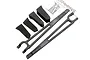 Traxxas battery hold-down bars and foam spacers for RC vehicles, including instruction sheet.