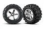 Traxxas 3.8" Maxx Tyres on Hurricane Chrome Rims - Glued Wheels 2Pcs 4973R