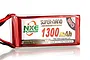NXE Super-Nano 1300mAh 30C LiPo battery pack with red metallic casing and visible wiring.