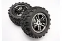 Traxxas 3.8" Maxx Tyres on SS Black Chrome Rims - Glued Wheels 2Pcs 4983A
