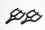 Two black plastic upper suspension arms for a Traxxas RC vehicle, shown from a top-down perspective on a white background.