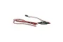 Futaba SBS-01V telemetry voltage sensor with red and black twisted wires and a small connector against a white background.