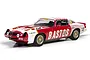 A 1/32 scale Scalextric Chevrolet Camaro Z28 slot car in red and white Bastos livery, number 14, displayed on a track.