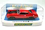 A red Scalextric 1/32 scale Ford XB Falcon slot car displayed inside its clear plastic retail packaging box.