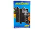 Scalextric 175mm half straight track pieces in original blue and yellow blister packaging.