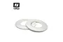 Two rolls of white Vallejo flexible masking tape for model building on a white background.