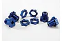 Traxxas Blue Aluminium 17mm Splined Wheel Hex Adapters w/ Wheel Nuts 5353X