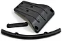 RPM black front bumper and skid plate set for Arrma Kraton 6S RC vehicles, featuring three molded plastic components on a white background.