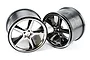 Two Traxxas 3.8 inch Gemini chrome rims for RC monster trucks, shown from a front-facing angle against a white background.