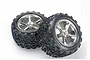 Traxxas 3.8" Talon Tyres on Chrome Gemini Rims - Glued Wheels 2Pcs 5374