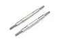 Two silver-coloured steel RC steering turnbuckles with threaded ends, shown against a plain white background.
