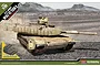 Box art for an Academy 1/35 scale U.S. M1A2 V2 TUSK II tank model kit, featuring an illustration of the tank in a desert landscape.