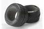 Two Traxxas Pro Response RC monster truck tyres with foam inserts, featuring a knobby tread pattern and black rubber construction.