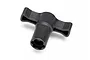 A black plastic Traxxas 17mm splined hex wrench tool for RC wheel nuts on a white background.