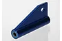 A blue anodized aluminum drive strut for a Traxxas Spartan RC boat, featuring a pre-installed ball bearing.