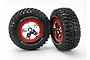 Traxxas 2.2/3.0" BFGoodrich Mud Terrain T/A KM2 Tyres on Chrome/Red Rims - Glued Wheels 2Pcs 5867