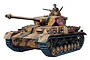 An illustration of a German Panzer IV tank with camouflage paint, featuring a tank commander in the turret and the number 436 on the side.