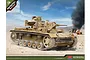 Box art for Academy 1/35 scale German Panzer III Ausf.J North Africa model kit showing a tan tank in a desert landscape with smoke in the background.