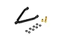 Yeah Racing black aluminium Y-link suspension part for SCX24 with three brass pivot balls and eight small black rubber O-rings.