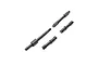 A set of four black steel transmission shafts for the Axial RBX10 RC crawler, shown against a plain white background.
