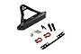 Yeah Racing black aluminium front bumper set for SCX24 Jeep Deadbolt, including bumper, red shackles, mounting bracket, and hardware.
