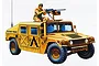 An illustration of a tan U.S. Military Police Humvee with a soldier manning a roof-mounted machine gun.