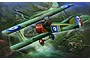 Box art illustration of two Sopwith Camel biplanes flying over a European landscape with a river and village.